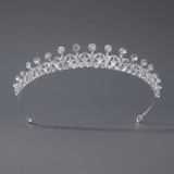 Diamond birthday crown headpiece, princess style wedding dress, hair accessories, bridal accessories, pearl crown headpiece