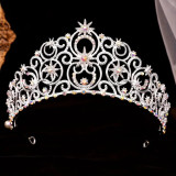 Large bride's crown alloy high-end queen's crown dazzling coronation wedding headpiece
