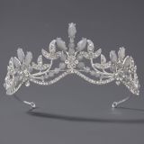 Diamond birthday crown headpiece, princess style wedding dress, hair accessories, bridal accessories, pearl crown headpiece