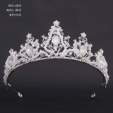 New Bridal Headpiece White Crystal Handmade Beaded Bridal Princess Crown Wedding Dress Accessories Wedding Accessories