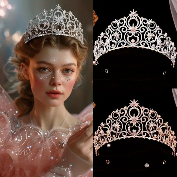 Large bride's crown alloy high-end queen's crown dazzling coronation wedding headpiece