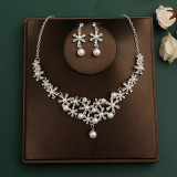 Bridal Headpiece Set Hair Accessories Crown Headband Earrings Wedding Jewelry Necklace Accessories Wedding Dress Accessories
