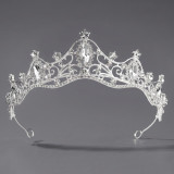 Diamond birthday crown headpiece, princess style wedding dress, hair accessories, bridal accessories, pearl crown headpiece