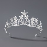 Diamond birthday crown headpiece, princess style wedding dress, hair accessories, bridal accessories, pearl crown headpiece