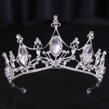 Bridal Wedding Dress White Wedding Dress Crown Baroque Hair Accessories Women Adult Crown Headwear Silver White
