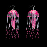Vacation style creative design, fashionable air jellyfish earrings, exaggerated tassel texture, personalized earrings