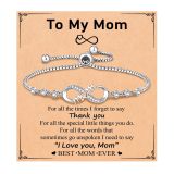 Ladies Stainless Steel Bracelet 26 Letters 8 Words Diamond-Embedded Pull-Out Chain Gift Bracelet Infinity Symbol Alphabet Bracelet