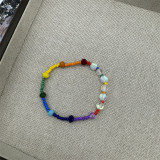 Summer fresh flower crystal bead bracelet with niche design and playful colorful crystal bracelet for women