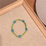 Flower rice bead elastic rope bead bracelet ins style retro temperament versatile bracelet for women