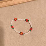 Flower rice bead elastic rope bead bracelet ins style retro temperament versatile bracelet for women