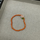 Summer fresh flower crystal bead bracelet with niche design and playful colorful crystal bracelet for women