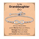 Ladies Stainless Steel Bracelet 26 Letters 8 Words Diamond-Embedded Pull-Out Chain Gift Bracelet Infinity Symbol Alphabet Bracelet