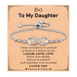 Ladies Stainless Steel Bracelet 26 Letters 8 Words Diamond-Embedded Pull-Out Chain Gift Bracelet Infinity Symbol Alphabet Bracelet