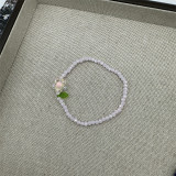 Summer fresh flower crystal bead bracelet with niche design and playful colorful crystal bracelet for women