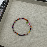 Summer fresh flower crystal bead bracelet with niche design and playful colorful crystal bracelet for women