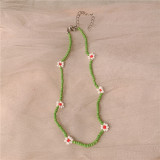 The taste of spring~Short glass bead necklace for women, versatile collarbone chain for women