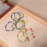 Flower rice bead elastic rope bead bracelet ins style retro temperament versatile bracelet for women