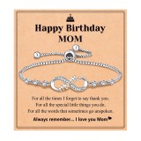 Ladies Stainless Steel Bracelet 26 Letters 8 Words Diamond-Embedded Pull-Out Chain Gift Bracelet Infinity Symbol Alphabet Bracelet