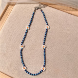 The taste of spring~Short glass bead necklace for women, versatile collarbone chain for women
