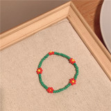 Flower rice bead elastic rope bead bracelet ins style retro temperament versatile bracelet for women