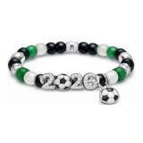 World Cup bracelet with gold football and diamond studded pentagram pendant, adjustable chain, 2026 World Cup football bracelet