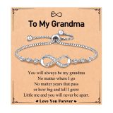 Ladies Stainless Steel Bracelet 26 Letters 8 Words Diamond-Embedded Pull-Out Chain Gift Bracelet Infinity Symbol Alphabet Bracelet
