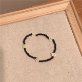Flower rice bead elastic rope bead bracelet ins style retro temperament versatile bracelet for women