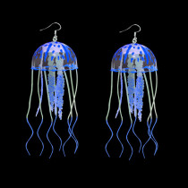 Vacation style creative design, fashionable air jellyfish earrings, exaggerated tassel texture, personalized earrings