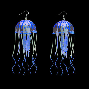 Vacation style creative design, fashionable air jellyfish earrings, exaggerated tassel texture, personalized earrings