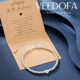 Birthday Bracelet Stainless Steel Silver Beads Heart shaped Letter Beads Adjustable Bracelet Women's Love