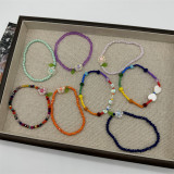 Summer fresh flower crystal bead bracelet with niche design and playful colorful crystal bracelet for women