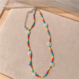 The taste of spring~Short glass bead necklace for women, versatile collarbone chain for women