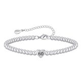 Birthday Bracelet Stainless Steel Silver Beads Heart shaped Letter Beads Adjustable Bracelet Women's Love