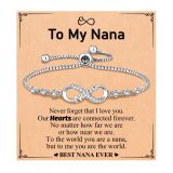 Ladies Stainless Steel Bracelet 26 Letters 8 Words Diamond-Embedded Pull-Out Chain Gift Bracelet Infinity Symbol Alphabet Bracelet