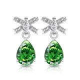 Colored Gemstone Ice Flower Cut Butterfly Knot Earnail Inlay Sparkling Papalacha High Carbon Diamond Pear shaped Earaccessory
