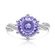 Women's Colored Gemstone Ring with Violet High-Carbon Diamond Inlay Jewelry