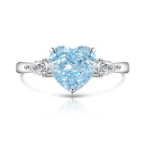Colored Gemstone Ice Flower Diamond Love Ring Female Inlaid High Carbon Diamond Ring