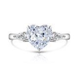 Colored Gemstone Ice Flower Diamond Love Ring Female Inlaid High Carbon Diamond Ring