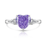Colored Gemstone Ice Flower Diamond Love Ring Female Inlaid High Carbon Diamond Ring