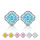 Ice Flower Cut High Carbon Diamond Clover Earnail Color Treasure Earrings