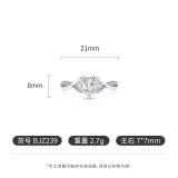 Colored Gemstone Ice Flower Cut Love Ring Super Flash Papalacha High Carbon Diamond Heart Ring