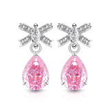 Colored Gemstone Ice Flower Cut Butterfly Knot Earnail Inlay Sparkling Papalacha High Carbon Diamond Pear shaped Earaccessory