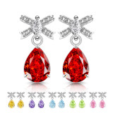 Colored Gemstone Ice Flower Cut Butterfly Knot Earnail Inlay Sparkling Papalacha High Carbon Diamond Pear shaped Earaccessory