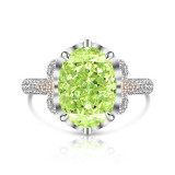 Ice flower cut high carbon diamond pigeon egg ring women's colorful treasure zircon color separation jewelry