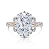 Ice flower cut high carbon diamond pigeon egg ring women's colorful treasure zircon color separation jewelry