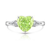 Colored Gemstone Ice Flower Diamond Love Ring Female Inlaid High Carbon Diamond Ring