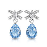 Colored Gemstone Ice Flower Cut Butterfly Knot Earnail Inlay Sparkling Papalacha High Carbon Diamond Pear shaped Earaccessory