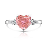Colored Gemstone Ice Flower Diamond Love Ring Female Inlaid High Carbon Diamond Ring