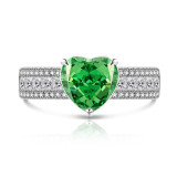 Ice Flower Cut Color Treasure Love Ring Set with Super Flash High Carbon Diamond Papalacha Ring