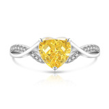 Colored Gemstone Ice Flower Cut Love Ring Super Flash Papalacha High Carbon Diamond Heart Ring
